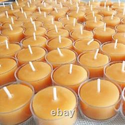 Bougies chauffe-plat en cire d'abeille 100% en vrac USA Honey Tea Lights Bees Wax / Urgence