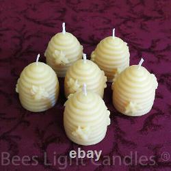 Bougies votives en forme de ruche 100% cire d'abeille faites à la main aux États-Unis / Choisissez 6/8/10/12/16