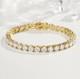 Bracelet De Mariage En Or Jaune 14k Solide De 7 Pouces, Tennis, D/vvs1, Taille Ronde, 6 Ct