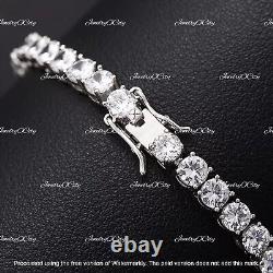 Bracelet de tennis pour femme en diamant coupe ronde 16CT VVS1, finition en or blanc massif 14K