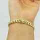 Bracelet En Maille Cubaine De 7,5 Pouces En Or Jaune Massif 14 Carats