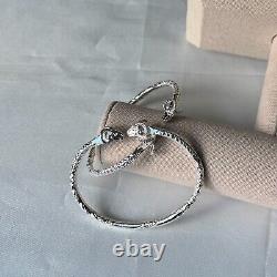 Bracelets épais en argent sterling 925 solide avec extrémités de bélier, 1 paire
