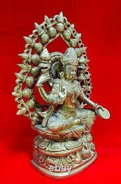 Brass Lakshmi /laxmi Devi 10,5 Pouces De Haut Fait À La Main Statue USA Vendeur Bateau Rapide