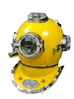 Casque de plongée de la Marine américaine, USA Mark V Plongée sous-marine Marine Magnifique jaune