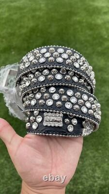 Ceinture BB Simon 2617 Lavasan Classique Noir/Transparent 100% Authentique 28 44