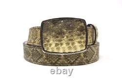 Ceinture en cuir de serpent à sonnette Diamondback avec boucle amovible