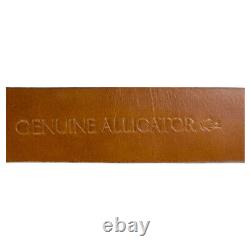 Ceinture en cuir véritable d'alligator noir cerise à double queue faite à la main (Fabriquée aux États-Unis)