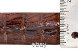 Ceinture en cuir véritable de couleur cigare en peau d'alligator à double queue faite à la main (Fabriquée aux États-Unis)