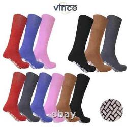 Chaussettes d'équipage pour hommes en vrac non glissantes pour diabétiques avec bordure ample non contraignante 9-11