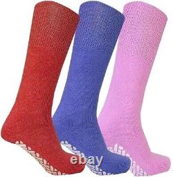 Chaussettes d'équipage pour hommes en vrac non glissantes pour diabétiques avec bordure ample non contraignante 9-11