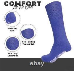 Chaussettes d'équipage pour hommes en vrac non glissantes pour diabétiques avec bordure ample non contraignante 9-11