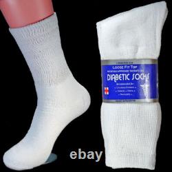 Chaussettes de Crew Diabétiques pour Hommes en Gros, Santé Circulatoire, 100% Coton, Taille 9-15