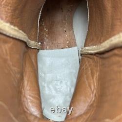 Classiques Lucchese Bottes en autruche pleine plume pour hommes Taille 11D Tan Incrustation Fait main VTG