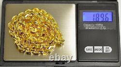 Collier 9999 24k Yellow Gold Anchor Chaîne Faite À La Main Aux États-unis 189,60 Grammes 24 Pouces
