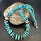 Collier En Perles Navajo Bleues Turquoise Graduées En Argent Sterling 18 18319