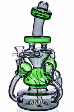 Cool 9 Ufo Recycler Bong Tuyau D'eau En Verre Alien Hookah Bubbler Green USA