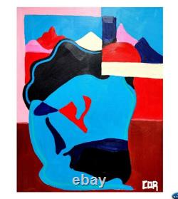Corbellic Cubism 16x20 Lady In Frame Modernist Galerie Originale Fine Wall Art Nr