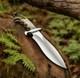 Couteau Bowie De Chasse Fait Main Avec Lame En Acier D2 Et Manche En Corne De Cerf, Couteau De Survie