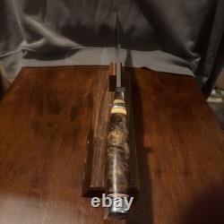 Couteau de camping fait main Charles Clifton 15 étui sur mesure