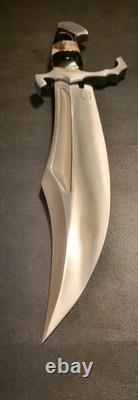 Couteau de chasse Bowie Badass Blades personnalisé 18.0 en acier D2 avec manche en corne - BA730