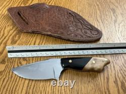 Couteau de chasse / EDC personnalisé fait main lame en acier forgé 5160