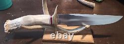 Couteau de chasse sur mesure fait main avec manche en bois de cerf / couronne Vendeur américain - beau couteau