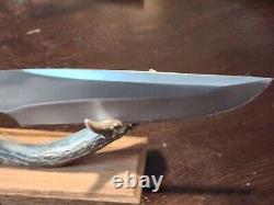 Couteau de chasse sur mesure fait main avec manche en bois de cerf / couronne Vendeur américain - beau couteau