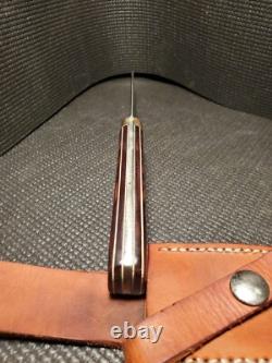Couteau fixe large forgé sur mesure par LB (Larry Arnold). LOURD