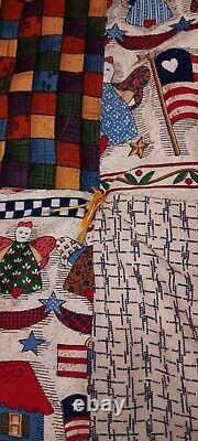 Couverture pour bébé en patchwork faite à la main épaisse double face 35x55 Art populaire