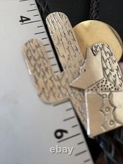 Cravate Bolo en Argent Sterling Navajo avec Loup Hurlant et Lune 12147