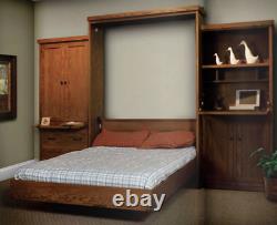 Custom Built USA Hand Made To Order Queen Wall Bed Solid Wood Murphy Bed