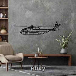 Décoration murale pour la maison Art 3D Avion en métal acrylique Silhouette des États-Unis CH-53GS