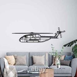 Décoration murale pour la maison Art 3D Avion en métal acrylique Silhouette des États-Unis CH-53GS