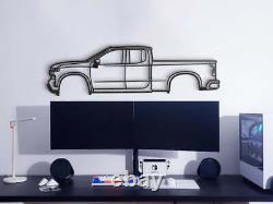 Décoration murale pour la maison en art 3D en acrylique et métal Poster de voiture Auto USA 2020 Silverado 2500HD.