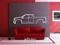 Décoration murale pour la maison en art 3D en acrylique et métal Poster de voiture Auto USA 2020 Silverado 2500HD.
