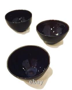 Ensemble de 3 bols en poterie faits à la main