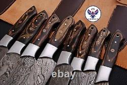 Ensemble de couteaux de chef en acier damas forgé à la main sur mesure Zs 46