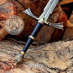 Épée Sombre Sœur, Épée de Game of Thrones, Épée en Acier de Damas avec Fourreau
