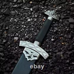 Épée Viking N0rthman, lame en acier damassé fait main, lame double tranchant