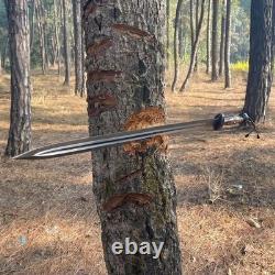 Épée viking tactique en acier au carbone fait main, épée de chasse, camping