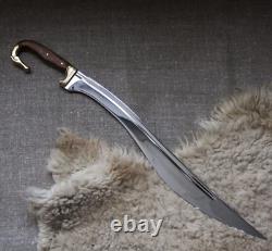 Épées Falcata en acier D2 pur faites à la main sur mesure avec fourreau