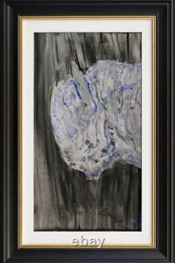 Esprit de Bison Blanc 16x20 Art Animalier Symbolique Expressionnisme Abstrait Vibrant