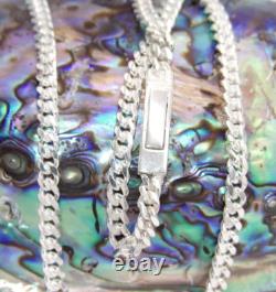 Fait main aux États-Unis Chaîne de curb Miami Cuban en argent sterling solide 925 de 4,10 mm de large