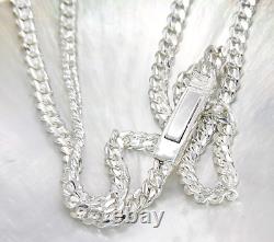 Fait main aux États-Unis Chaîne de curb Miami Cuban en argent sterling solide 925 de 4,10 mm de large