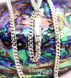 Fait main aux États-Unis Chaîne de curb Miami Cuban en argent sterling solide 925 de 4,10 mm de large