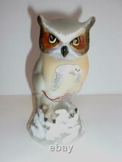 Fenton Glass Natural Owl Figurine Sand Sculpté Snowy Owl Ltd Ed 45 Fagca Easton