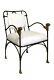 Giacometti, Après, Vintage Iron Et Bronze Arm Chairs, 1 (12 Disponible)