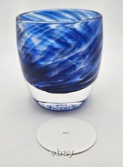 Glassybaby Seattle SEA Seahawks Édition Limitée 2021 NLA Tourbillons de Paillettes Bleues