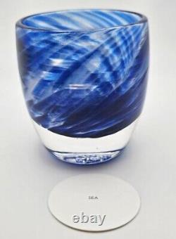 Glassybaby Seattle SEA Seahawks Édition Limitée 2021 NLA Tourbillons de Paillettes Bleues