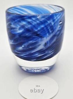 Glassybaby Seattle SEA Seahawks Édition Limitée 2021 NLA Tourbillons de Paillettes Bleues